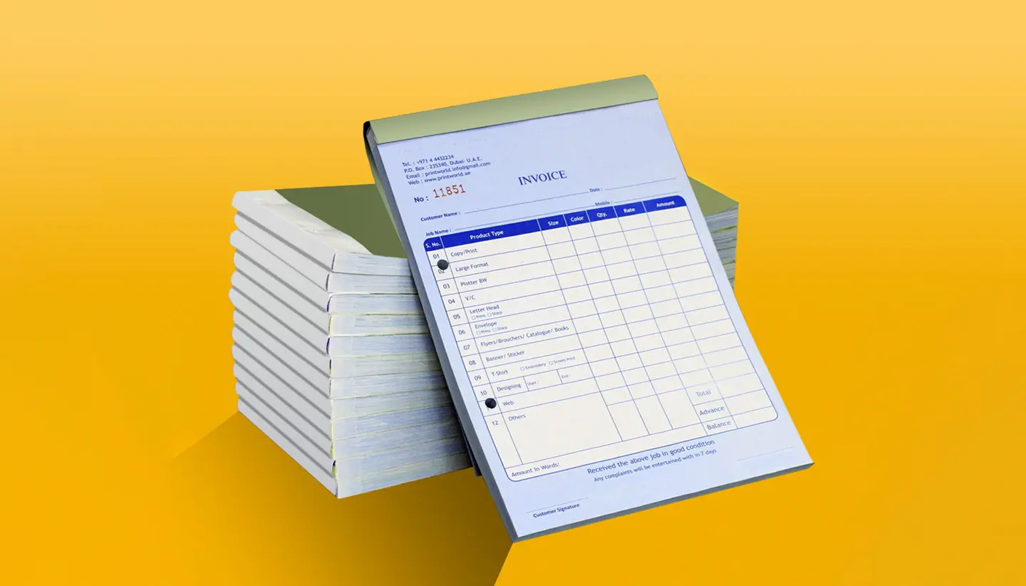 Invoice book printing