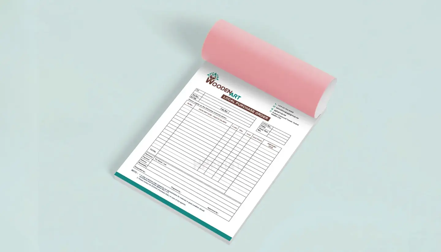 Invoice book printing